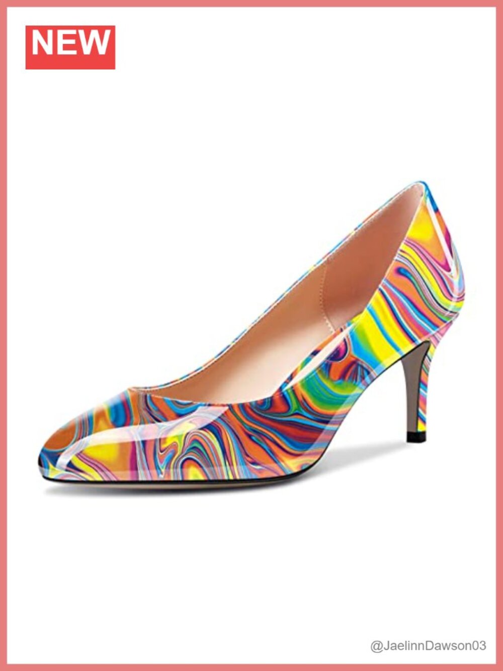Women Round Toe Stiletto Mid Heel Pumps Slip-on Dress Shoes 2.5"